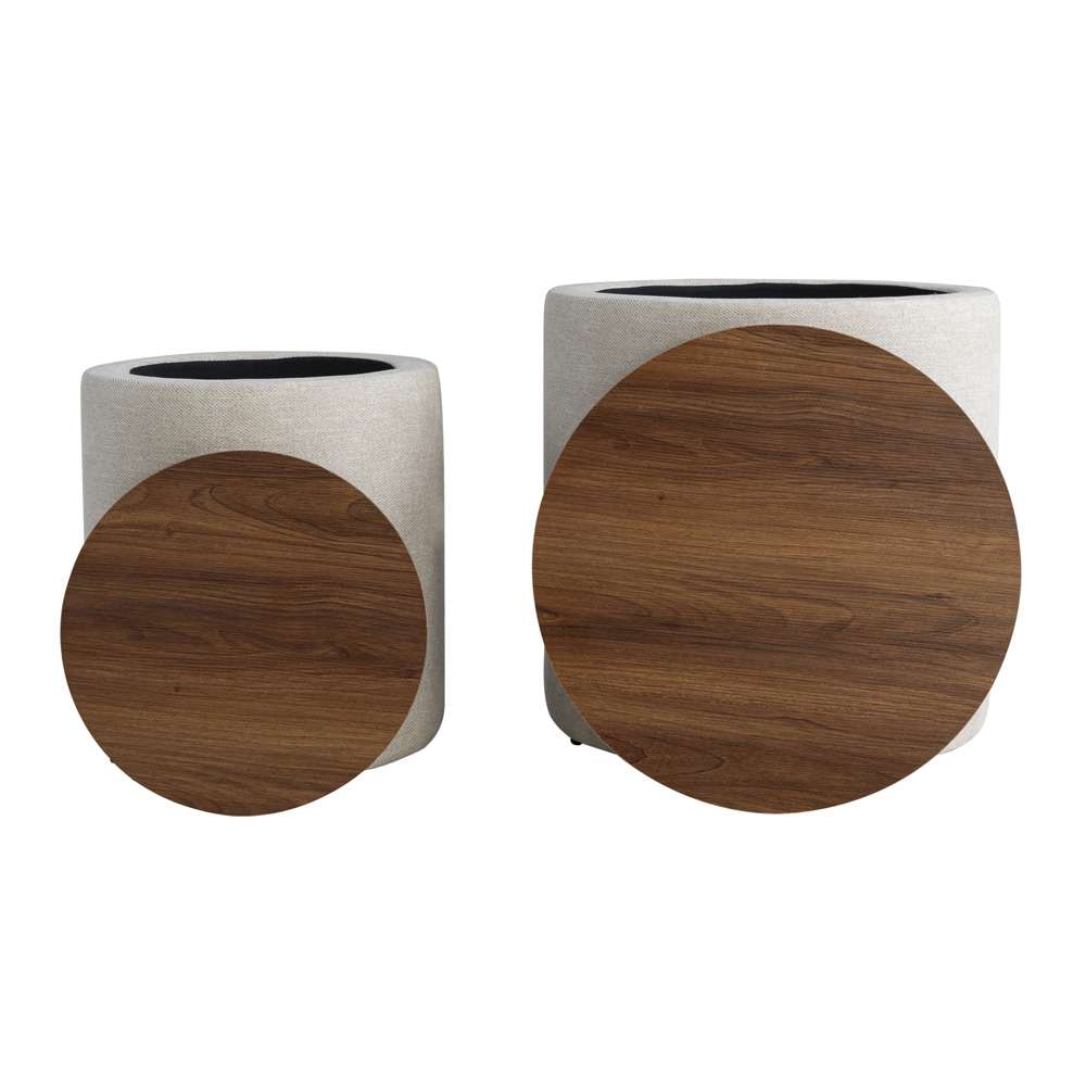 Lifestyle Solutions - Studio Living Argon Storage Ottomans, 2pc Set, Linen - 516A015LIN veiw 2