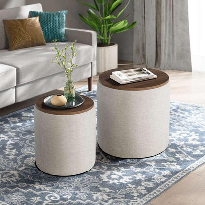 Lifestyle Solutions - Studio Living Argon Storage Ottomans, 2pc Set, Linen - 516A015LIN veiw 3