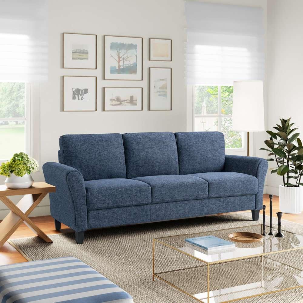 Lifestyle Solutions - Westley Sofa with Rolled Arms, Blue - CCWENKS3BLURA veiw 6