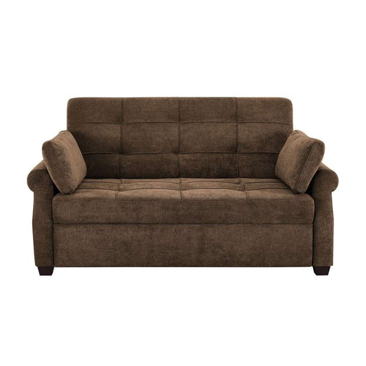 Serta - Hailey Convertible Sofa, Queen Size, Brown by Lifestyle Solutions - SA-HPTSA3TM3008 veiw 1