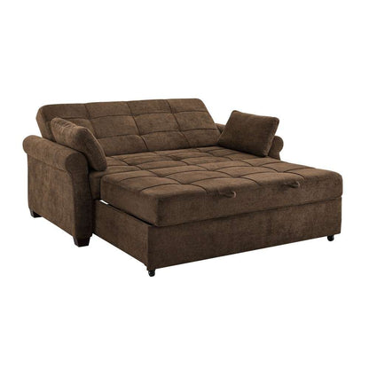Serta - Hailey Convertible Sofa, Queen Size, Brown by Lifestyle Solutions - SA-HPTSA3TM3008 veiw 3