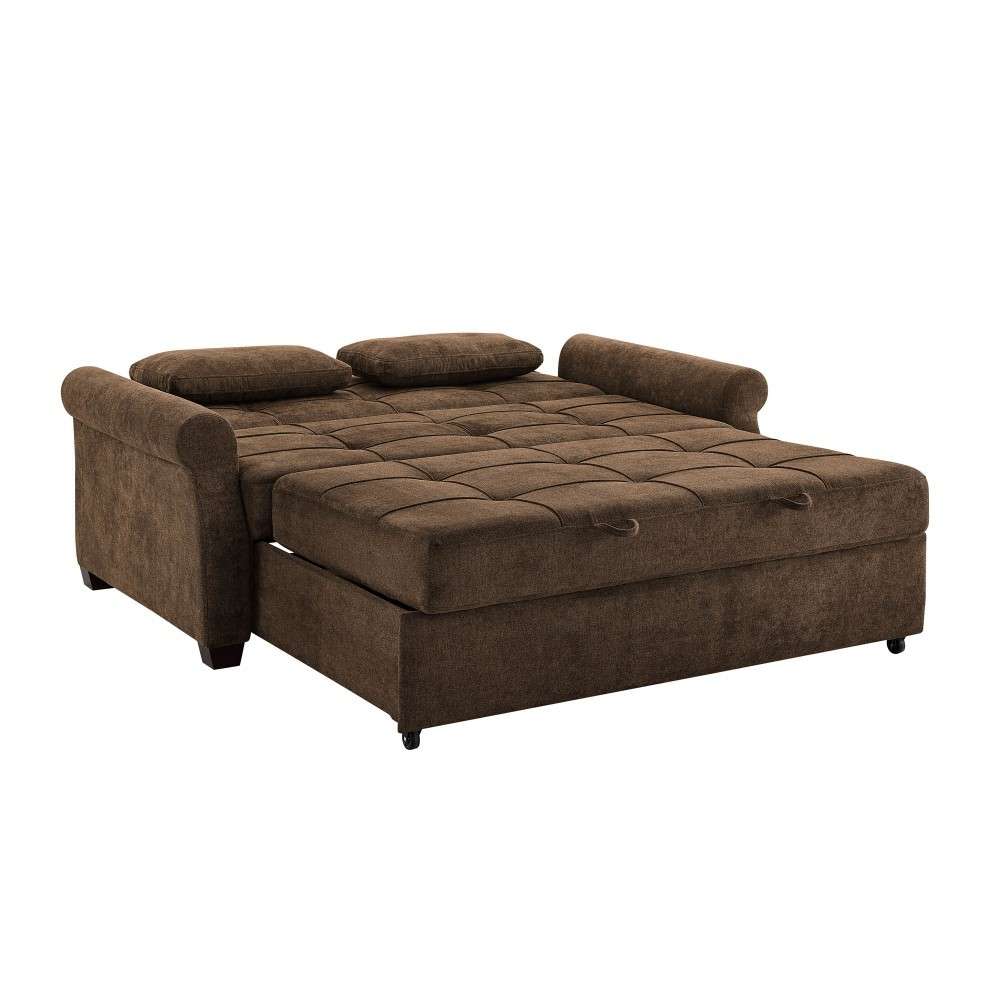Serta - Hailey Convertible Sofa, Queen Size, Brown by Lifestyle Solutions - SA-HPTSA3TM3008 veiw 4
