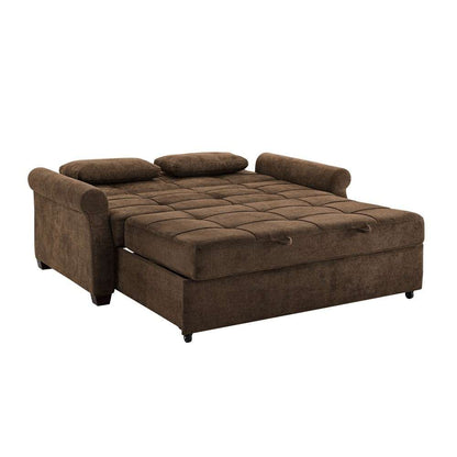 Serta - Hailey Convertible Sofa, Queen Size, Brown by Lifestyle Solutions - SA-HPTSA3TM3008 veiw 4