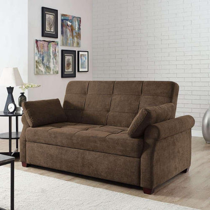 Serta - Hailey Convertible Sofa, Queen Size, Brown by Lifestyle Solutions - SA-HPTSA3TM3008 veiw 5