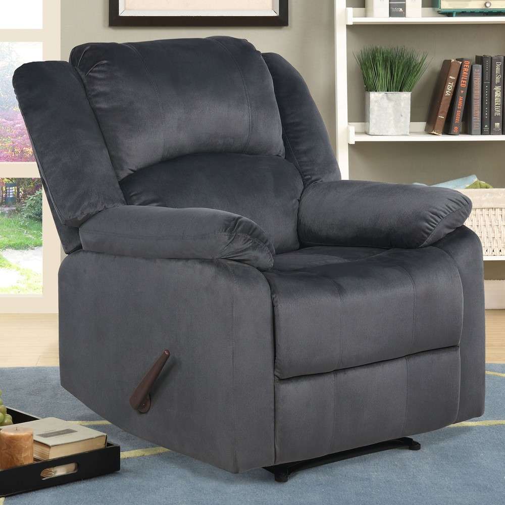 Relax A Lounger - Portland Manual Microfiber Recliner, Slate Grey by Lifestyle Solutions - RCPSDM2616 veiw 5