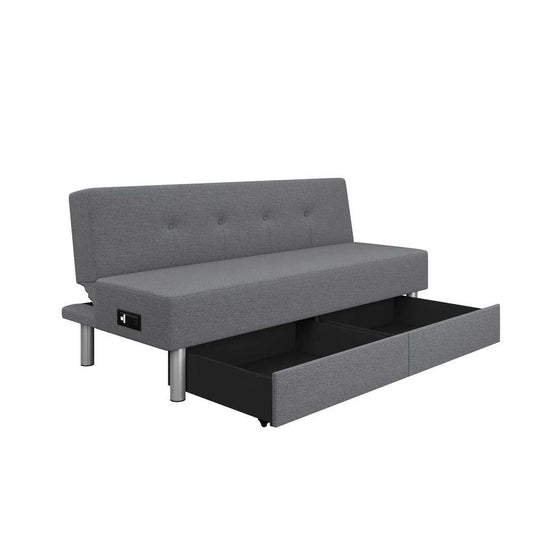 Lifestyle Solutions - Serta Wilson Convertible Storage Futon with Power Outlet and USB Port, Charcoal - SCWDSLU2012 veiw 2