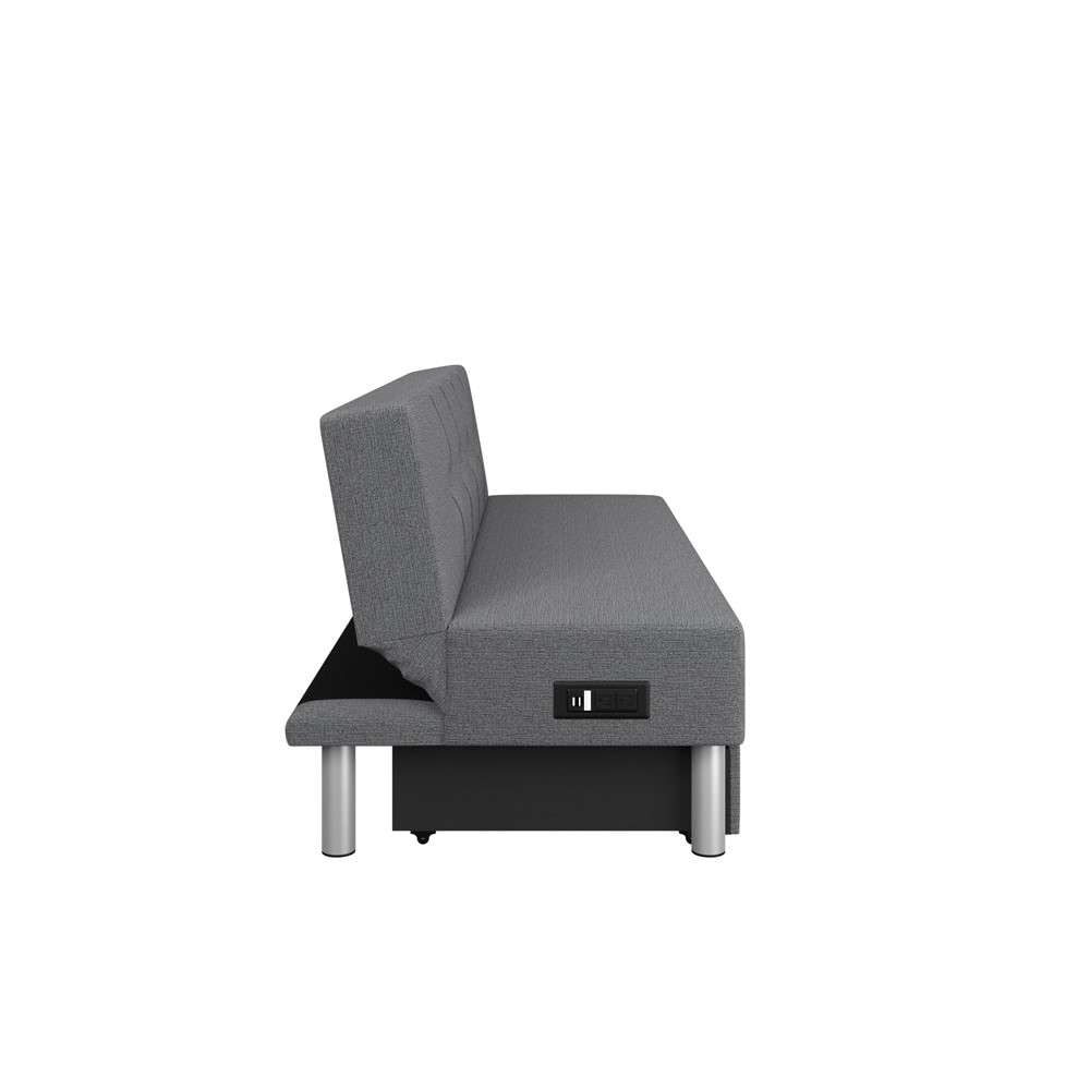 Lifestyle Solutions - Serta Wilson Convertible Storage Futon with Power Outlet and USB Port, Charcoal - SCWDSLU2012 veiw 4