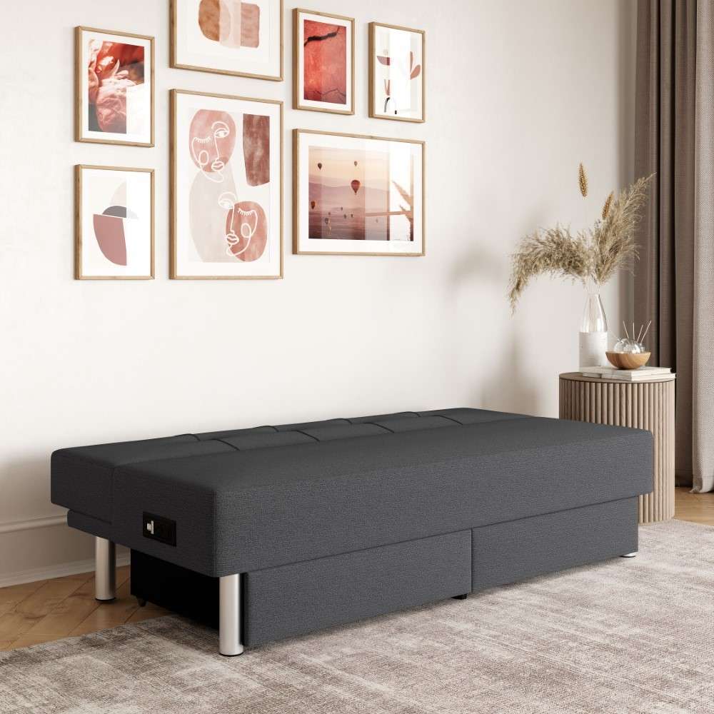 Lifestyle Solutions - Serta Wilson Convertible Storage Futon with Power Outlet and USB Port, Charcoal - SCWDSLU2012 veiw 8