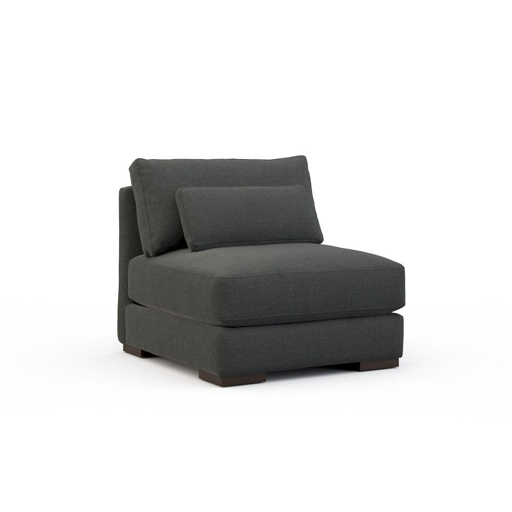 Lillian August - Botero Armless Chair in Cristo-Charcoal - U122-A1-Cristo-Charcoal view 1