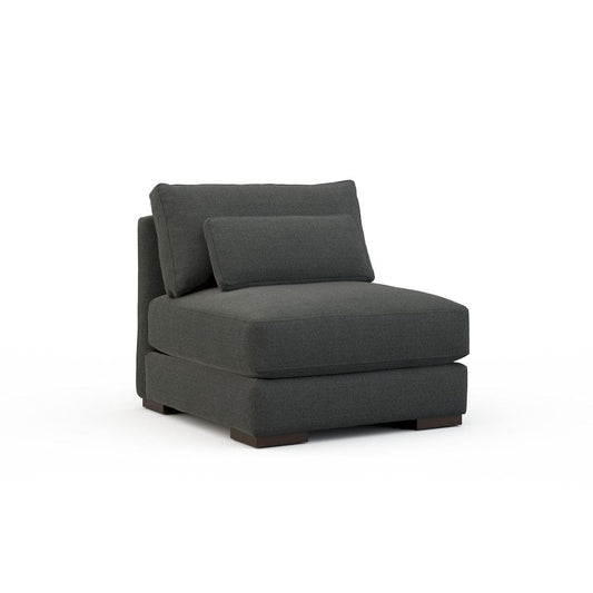 Lillian August - Botero Armless Chair in Cristo-Charcoal - U122-A1-Cristo-Charcoal view 1
