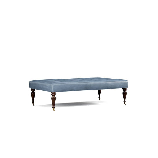 Lillian August - Fredric Ottoman in Gourmet-Adriatic-White - LL8131B-Gourmet-Adriatic-White view 1