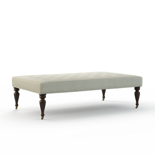 Lillian August - Fredric Ottoman in Heather-White - LA8131B-Heather-White view 1
