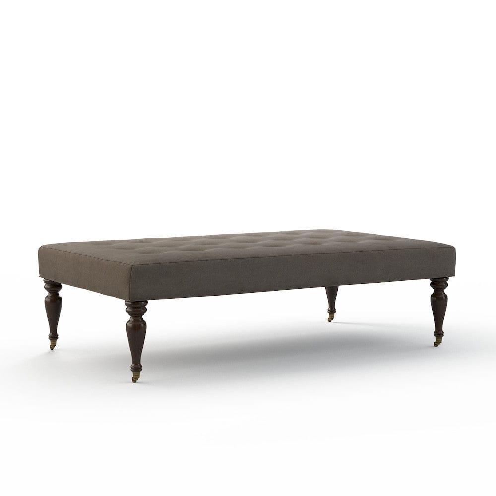 Lillian August - Fredric Ottoman in Limestone-Charcoal - LA8131B-Limestone-Charcoal view 1