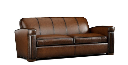 Lillian August - Jacques Mid Sofa in Tan-Leather - LL4119M-Tan-Leather view 1