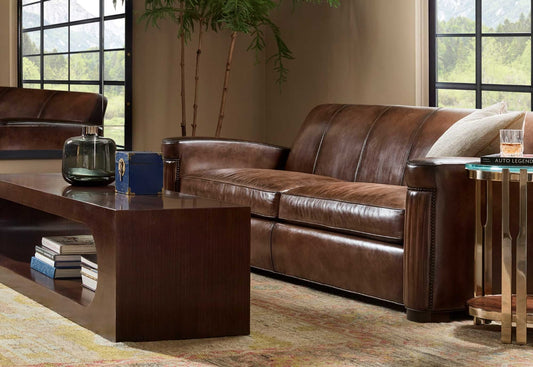 Lillian August - Jacques Mid Sofa in Tan-Leather - LL4119M-Tan-Leather view 2