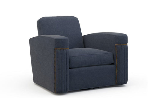 Lillian August - Jacques Swivel  Chair in Cristo-Blue - LA4119C-Cristo-Blue view 1
