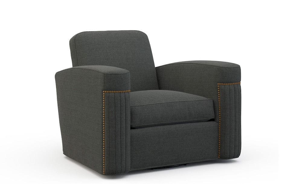 Lillian August - Jacques Swivel  Chair in Cristo-Charcoal - LA4119C-Cristo-Charcoal view 1