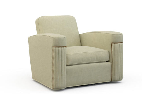 Lillian August - Jacques Swivel  Chair in Crystal-Natural - LA4119C-Crystal-Natural view 1