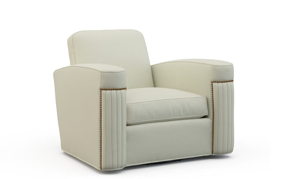 Lillian August - Jacques Swivel  Chair in Heather-White - LA4119C-Heather-White view 1