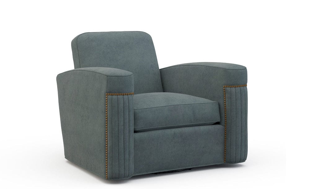 Lillian August - Jacques Swivel  Chair in Limestone-Blue - LA4119C-Limestone-Blue view 1