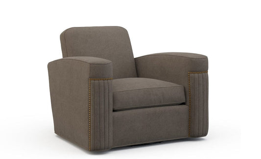 Lillian August - Jacques Swivel  Chair in Limestone-Charcoal - LA4119C-Limestone-Charcoal view 1