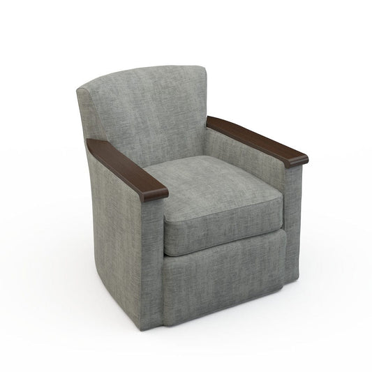 Lillian August - Wesley Swivel Chair in Castine-Grey - LA7158C-Castine-Grey view 1