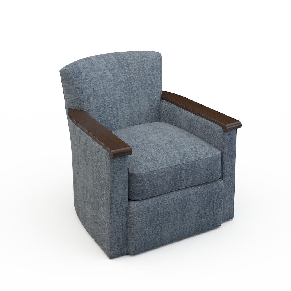 Lillian August - Wesley Swivel Chair in Castine-Slate - LA7158C-Castine-Slate view 1