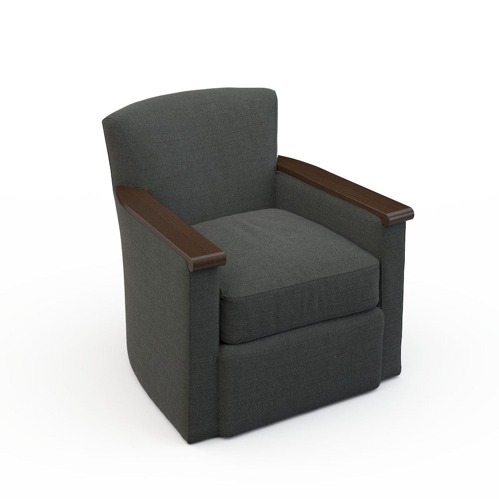 Lillian August - Wesley Swivel Chair in Cristo-Charcoal - LA7158C-Cristo-Charcoal view 1