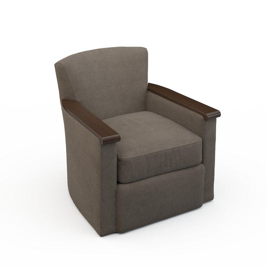 Lillian August - Wesley Swivel Chair in Limestone-Charcoal - LA7158C-Limestone-Charcoal view 1