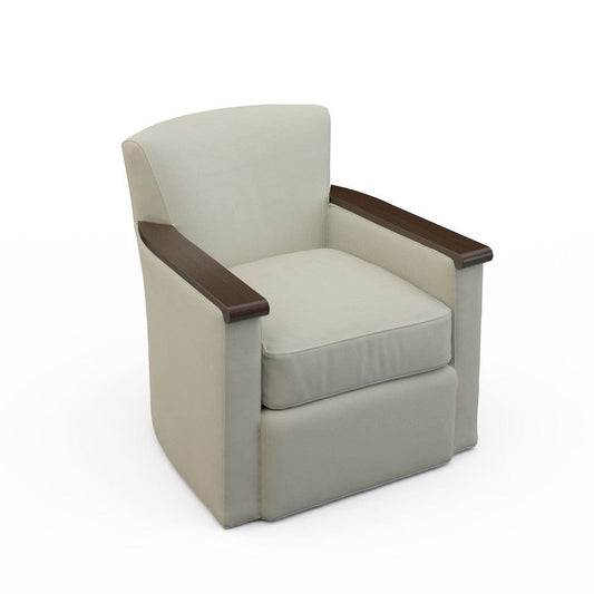 Lillian August - Wesley Swivel Chair in Limestone-Gray - LA7158C-Limestone-Gray view 1