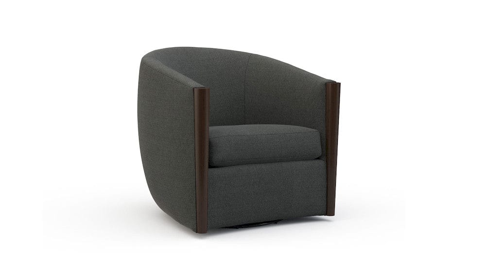 Lillian August - Wilson Swivel Chair in Cristo-Charcoal - LA4127C-Cristo-Charcoal view 1