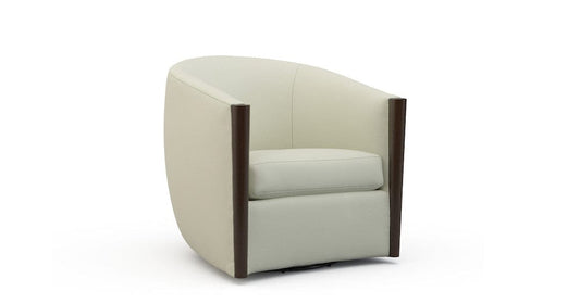 Lillian August - Wilson Swivel Chair in Heather-White - LA4127C-Heather-White view 1