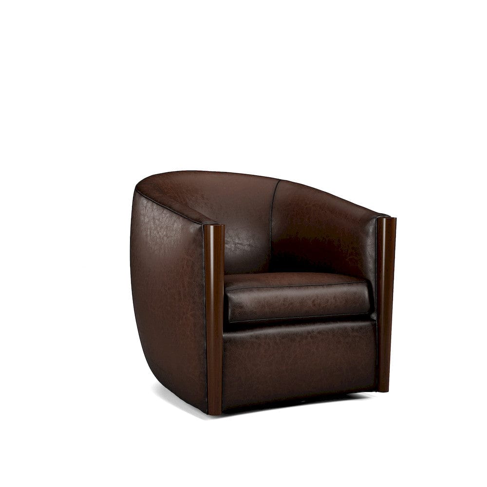Lillian August - Wilson Swivel Chair in Sauvage-Pecan-White - LL4127C-Sauvage-Pecan-White view 1