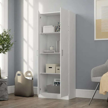 Lilola Home Alara White 60in Height Simplistic Modern Double Door Storage Cabinet - 96000 veiw 3