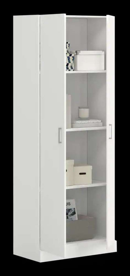 Lilola Home Alara White 60in Height Simplistic Modern Double Door Storage Cabinet - 96000 veiw 4