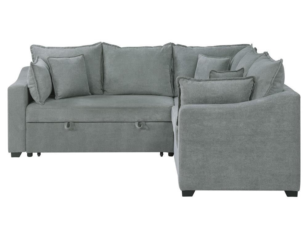 Lilola Home - Allen 92inW Gray Woven Fabric Sleeper Sectional Sofa with Throw Pillows - 81452 veiw 5