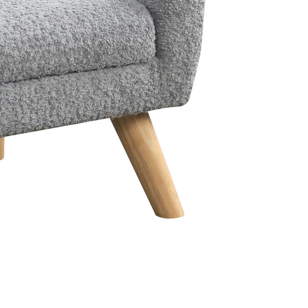 Lilola Home - Amelia 28inW Gray Chenille Kids Sofa with Tufted Back and Wooden Legs-88832 veiw 3