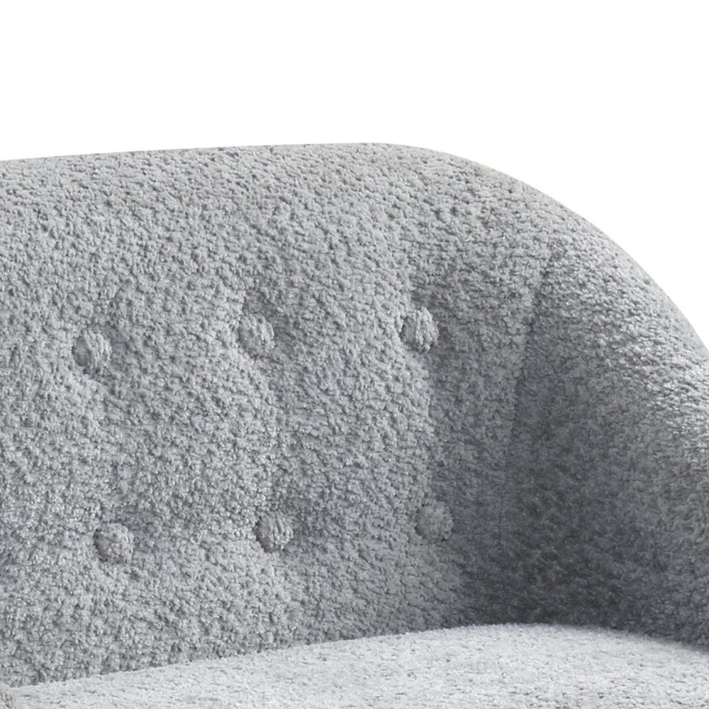 Lilola Home - Amelia 28inW Gray Chenille Kids Sofa with Tufted Back and Wooden Legs-88832 veiw 4