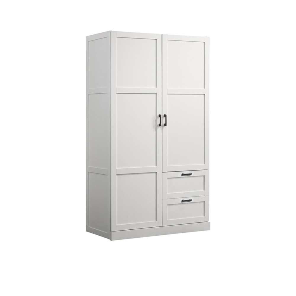 Lilola Home - Aubree White Wardrobe Cabinet Armoire with 2 Drawers and Hanging Rod - 96004 veiw 2