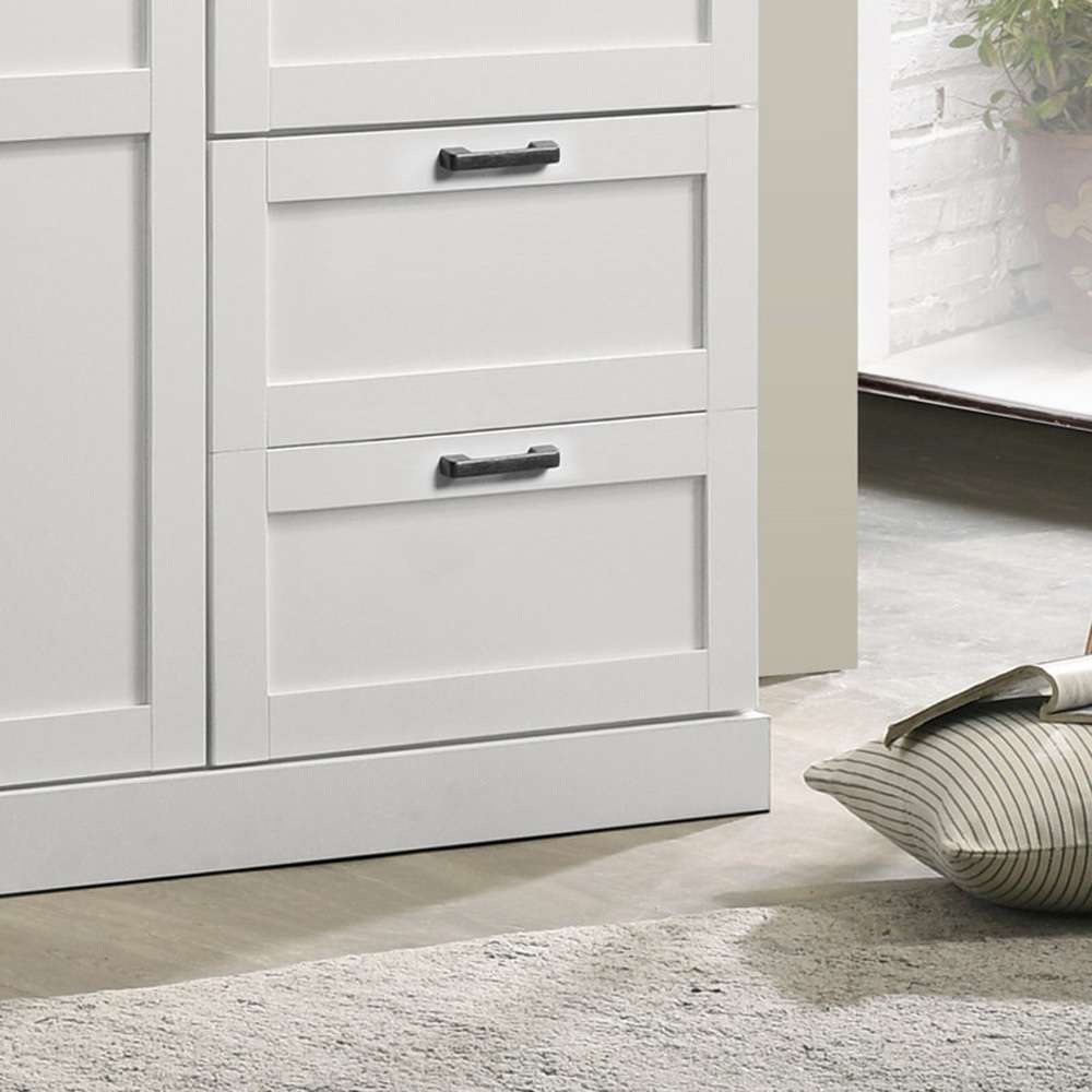 Lilola Home - Aubree White Wardrobe Cabinet Armoire with 2 Drawers and Hanging Rod - 96004 veiw 5