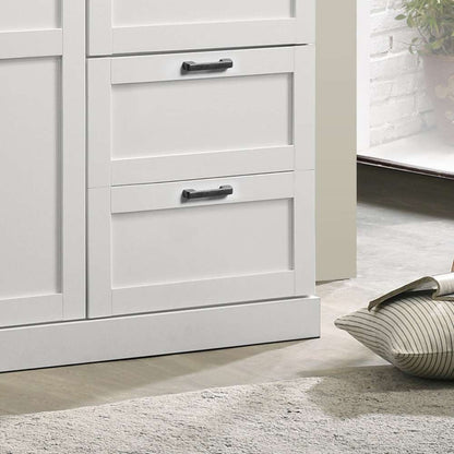 Lilola Home - Aubree White Wardrobe Cabinet Armoire with 2 Drawers and Hanging Rod - 96004 veiw 5