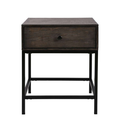Lilola Home - Ava Espresso MDF End Table with Charging Ports and Metal Base - 98001 veiw 4
