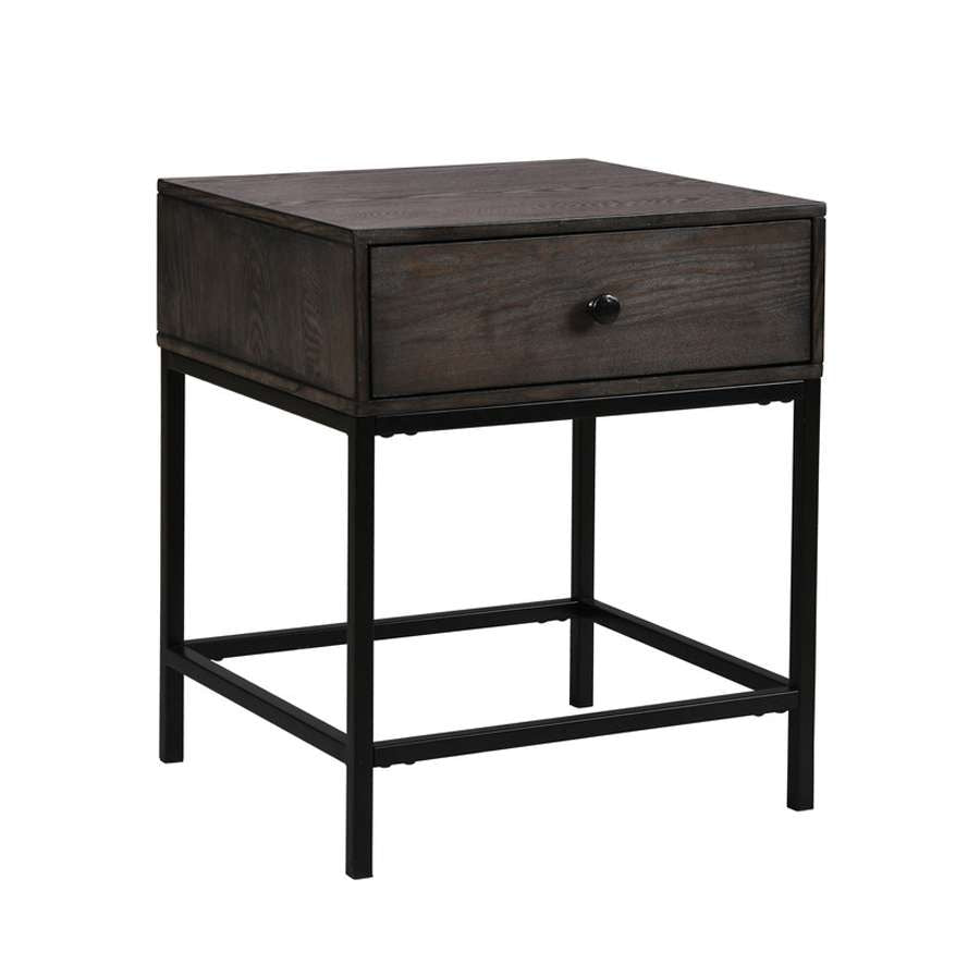Lilola Home - Ava Espresso MDF End Table with Charging Ports and Metal Base - 98001 veiw 5