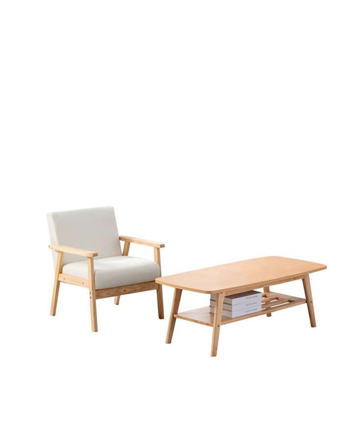 Lilola Home - Bahamas Coffee Table and Beige Chair Set - 88873BE-TC veiw 2