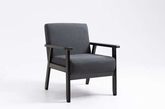 Lilola Home - Bahamas Dark Gray Linen Fabric Chair - 88873EO-C veiw 1
