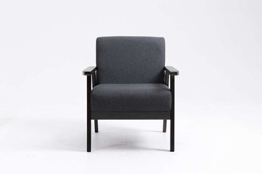Lilola Home - Bahamas Dark Gray Linen Fabric Chair - 88873EO-C veiw 2