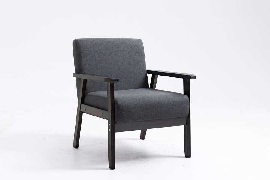 Lilola Home - Bahamas Dark Gray Linen Fabric Chair - 88873EO-C veiw 4