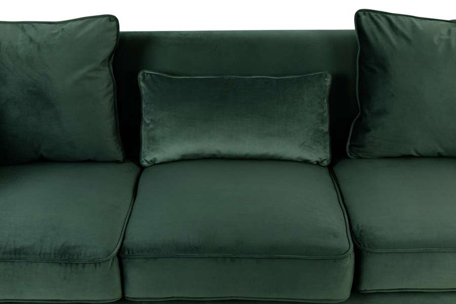 Lilola Home - Bayberry Green Velvet Sofa with 3 Pillows - 89634GN-S veiw 4