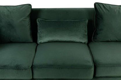 Lilola Home - Bayberry Green Velvet Sofa with 3 Pillows - 89634GN-S veiw 4