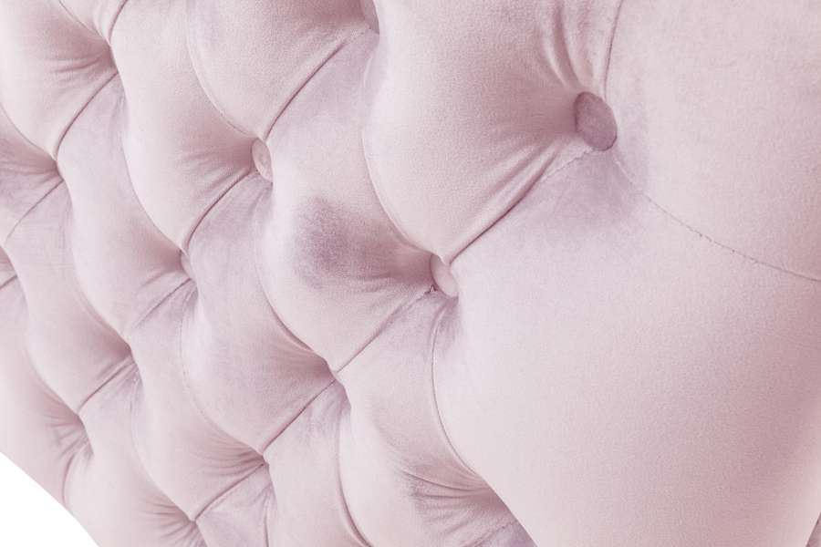 Lilola Home - Bayberry Pink Velvet Loveseat with 2 Pillows - 89634PK-L veiw 5